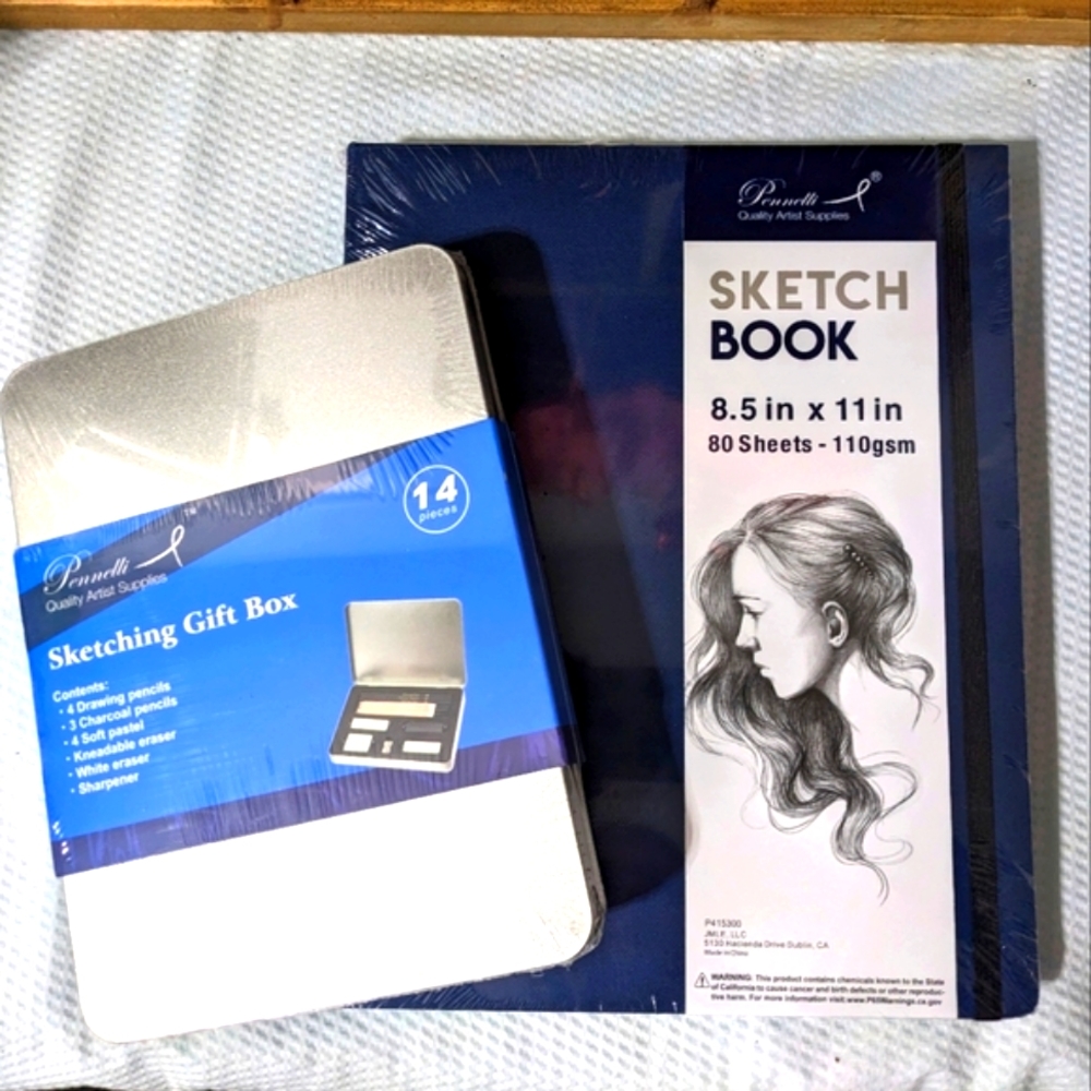 Pennelli Graphite Pencil Art Sketch Gift Box Set 14 Pc + Sketch Book NEW Sealed